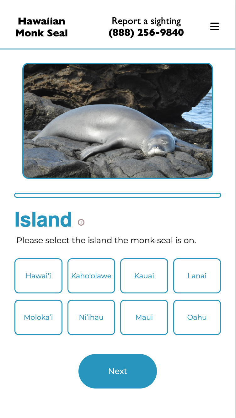 Island Selection Interface