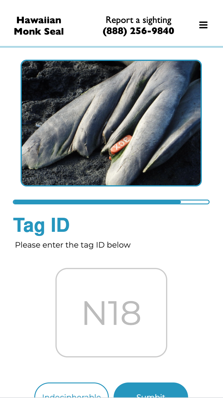 Tag Number Input Interface